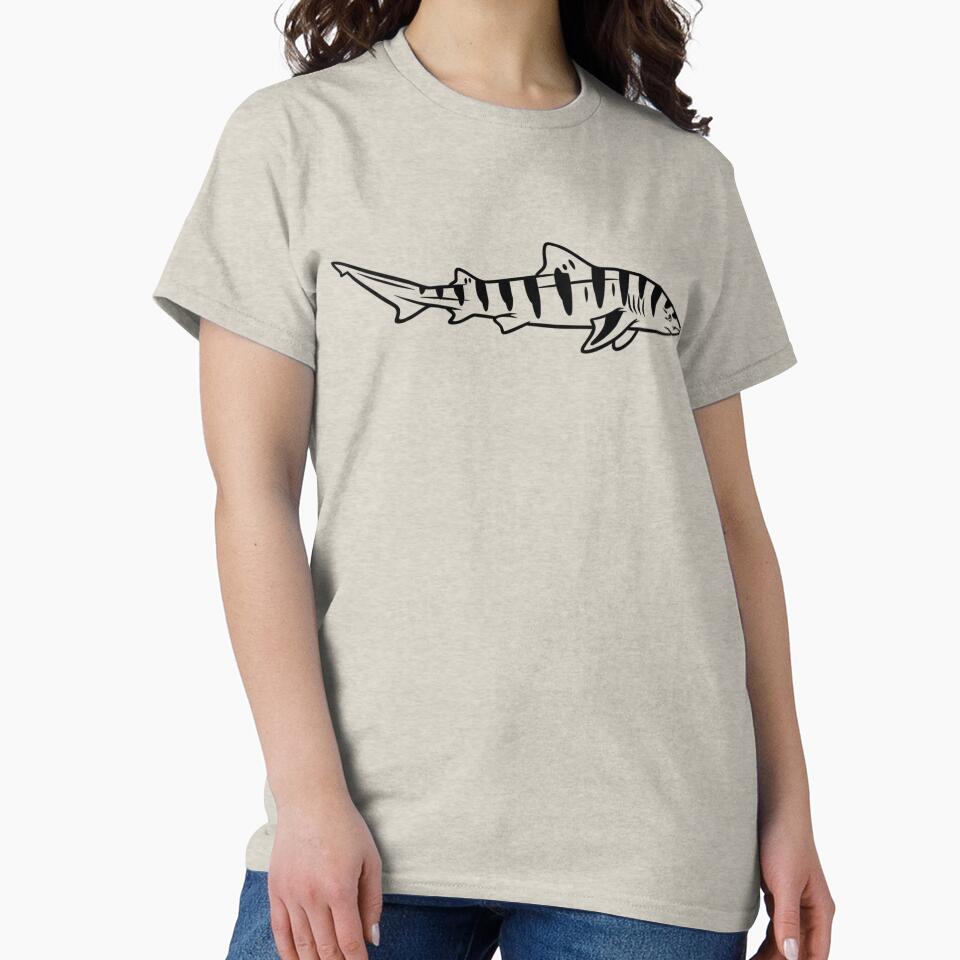Zebra Shark Black and White – Bold Marine Illustration by KivaroArt
