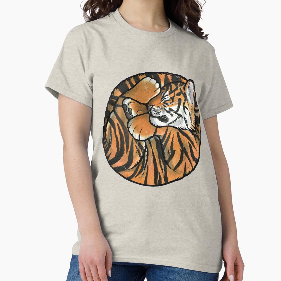 Sleeping tiger cub by animalartbyjess