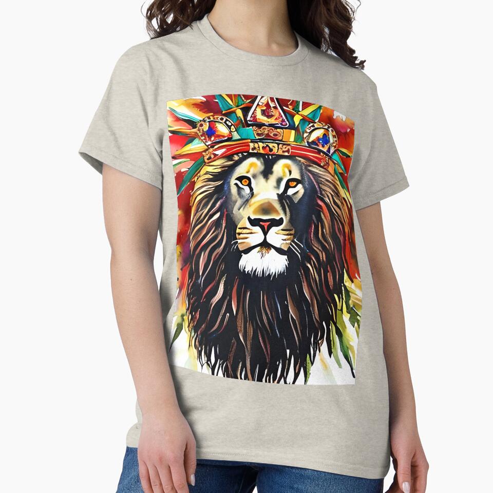 Majestic King, colorful Lion King with crown, Lion of Judah by ArtistryCynthie