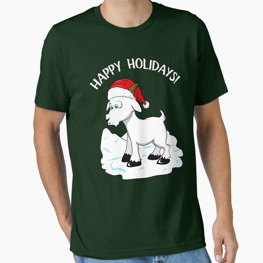 Christmas Goat TShirt | Happy Holidays by Inkbomb Press