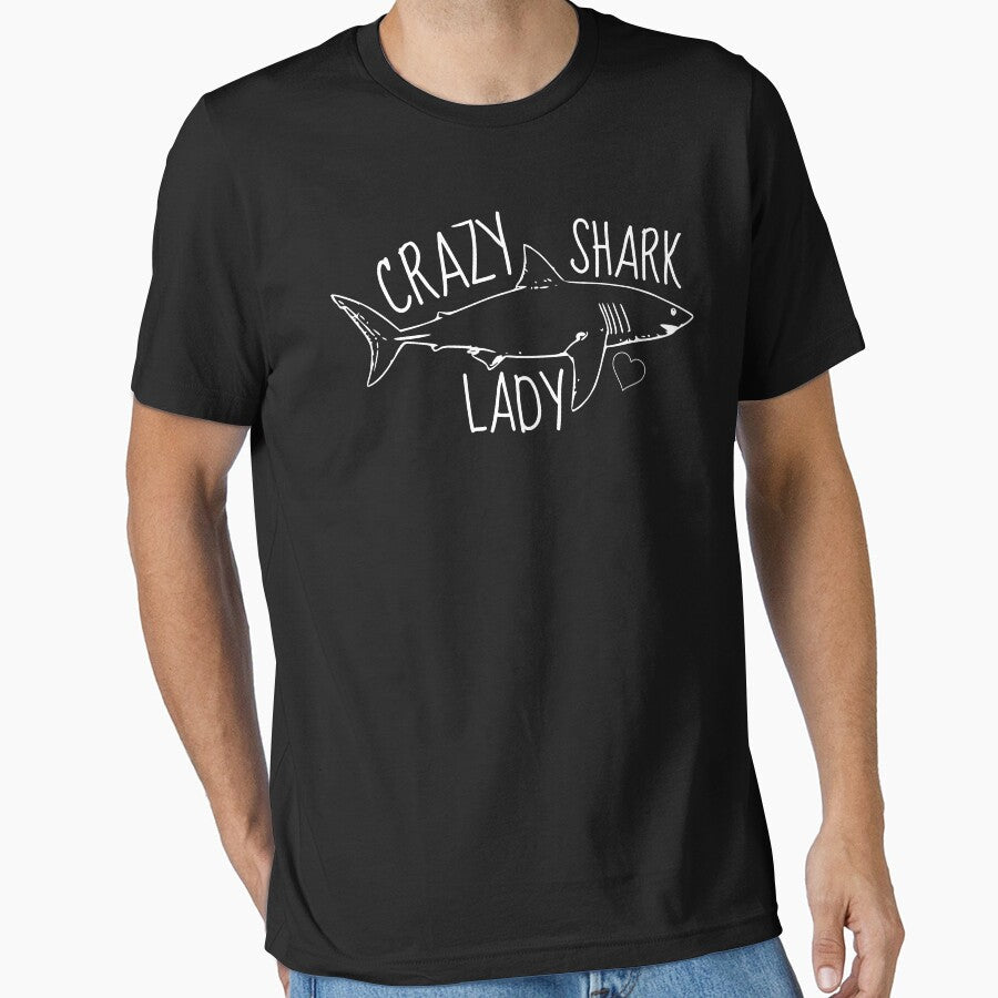 Crazy Shark Lady Heart Cute by jacks-tees