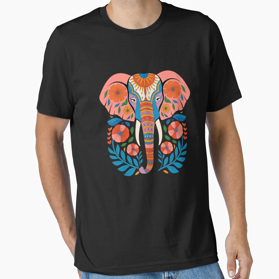 Flower Elephant with Floral for Mom Girl Teens Women by angolinnArt