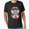 Cute Elephant Flowers Floral Bow Glasses Elephant by angolinnArt
