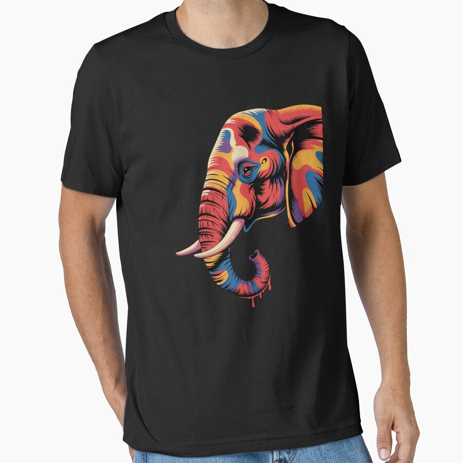 Elephant Colorful Artwork Portrait Savanna Wildlife Motif by angolinnArt