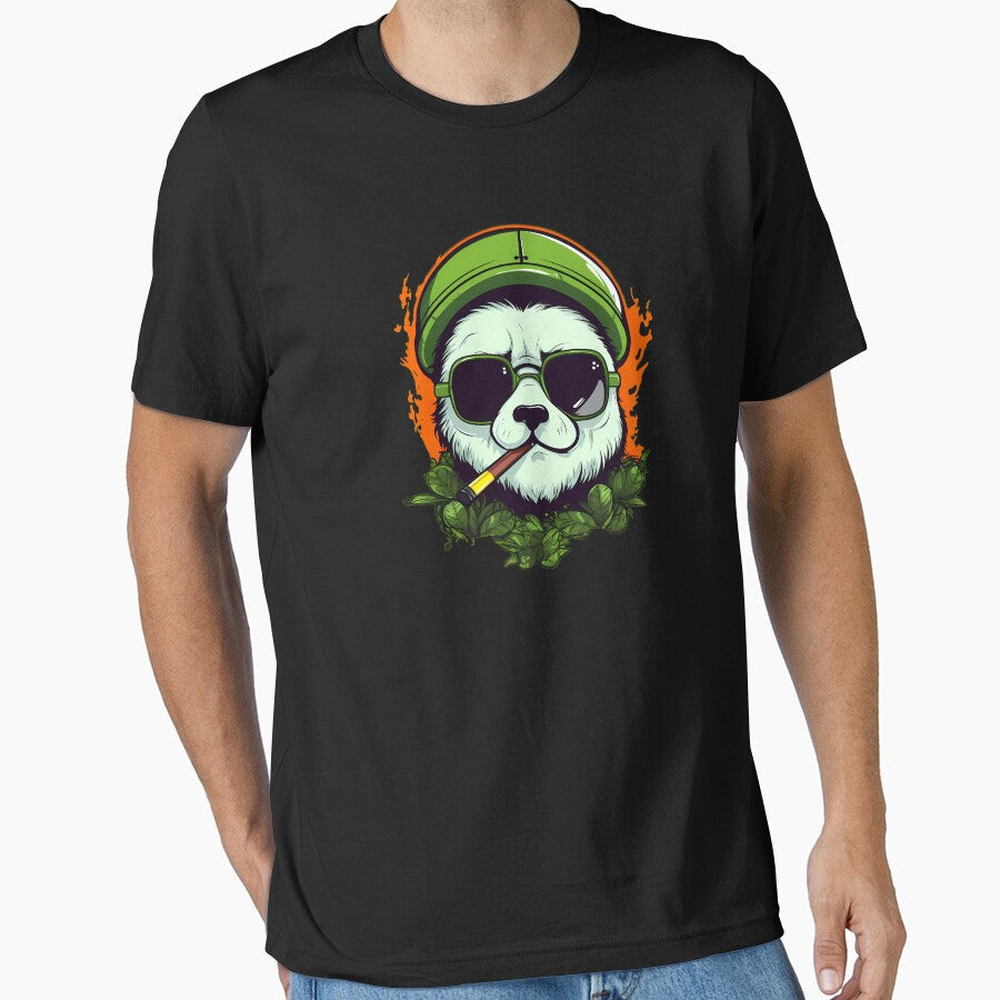 Cool Colorful Panda Bear Boss in Green by MLArtifex