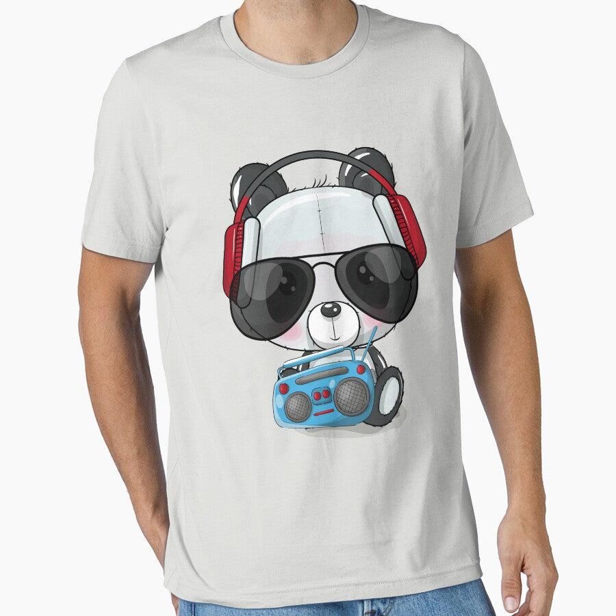 Cute Panda Listening Music by JASN DESIGN