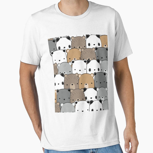 Panda tshirt Minimalist Bear by Tycoonn