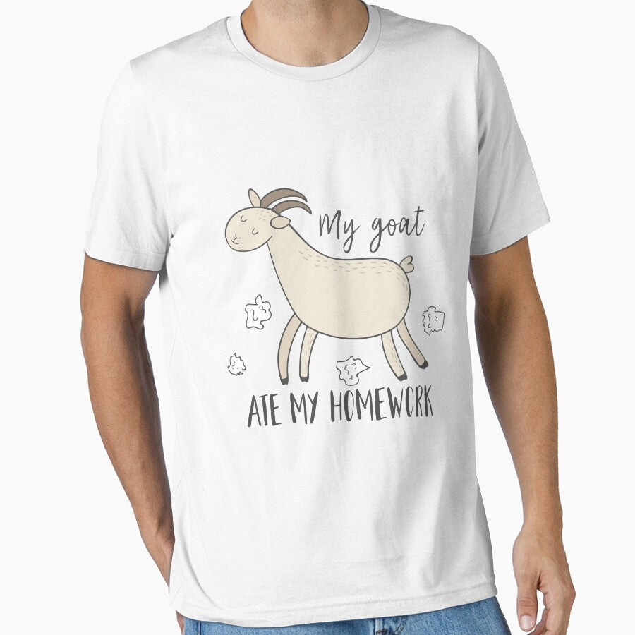 My Goat Ate My Homework Funny Pet T Shirt by DreamyPanda