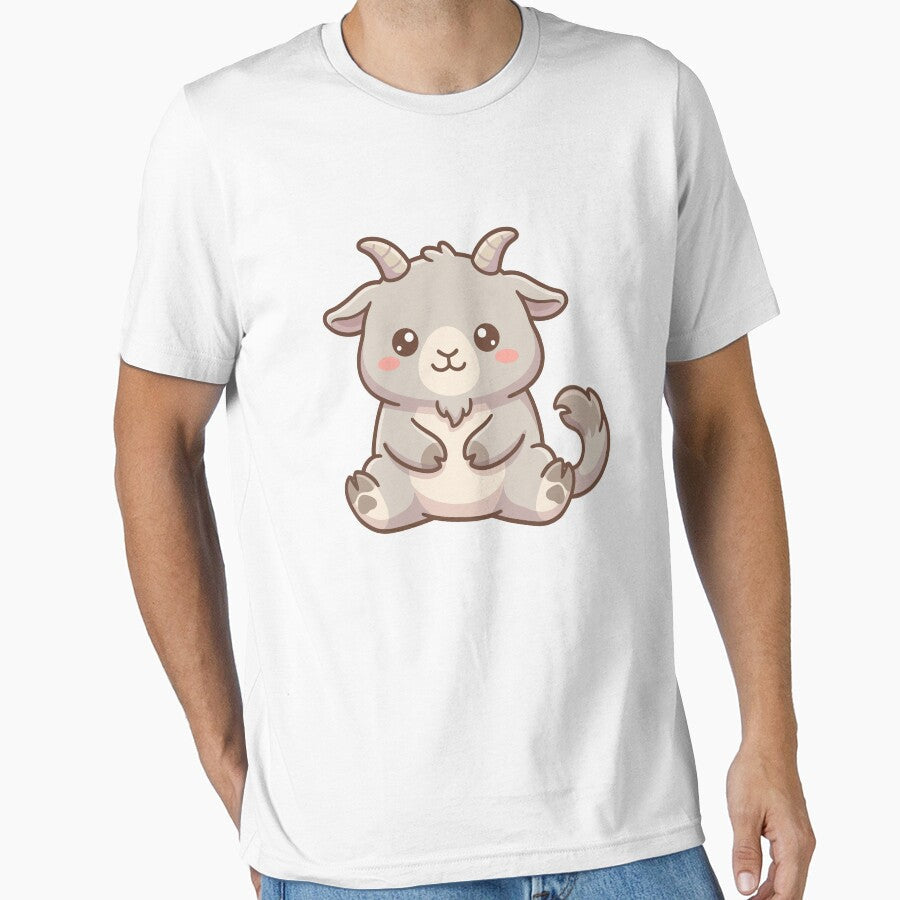 Cute Chibi Sitting Grey Goat by aacroquet