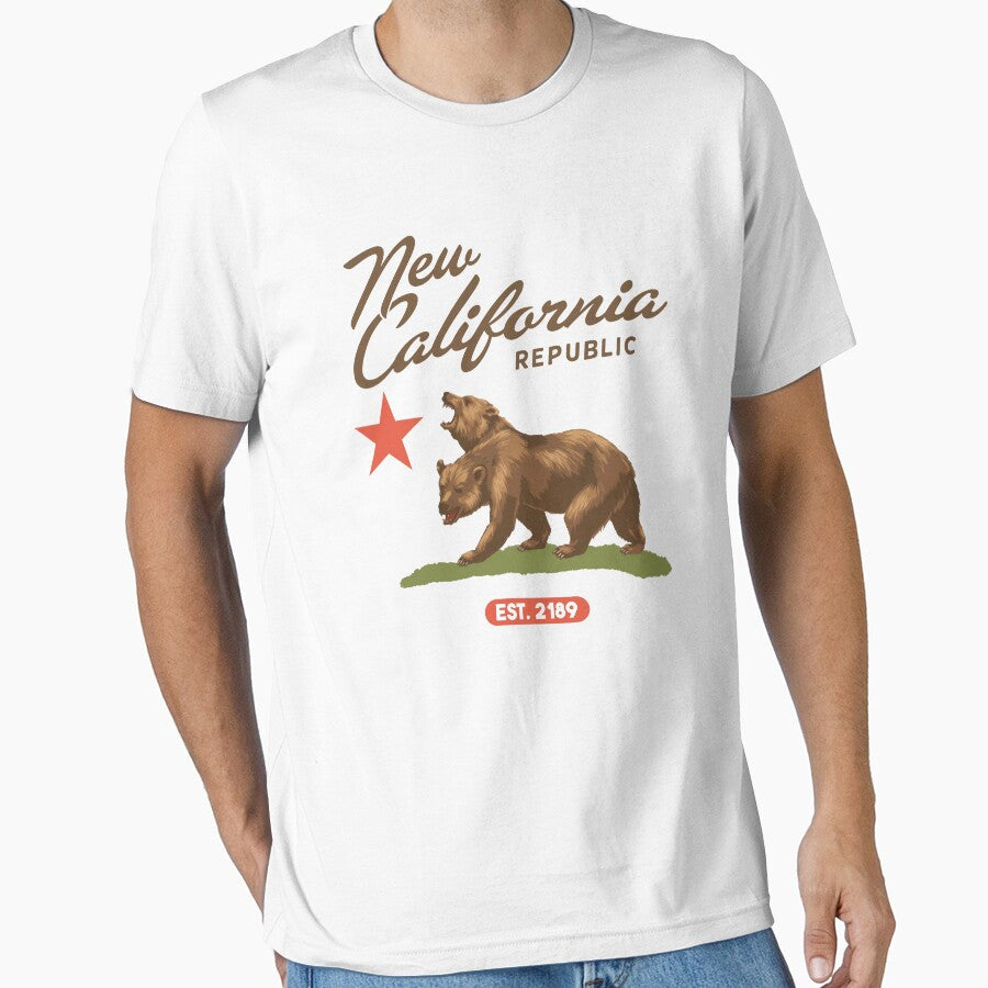 Vintage New California Republic Flag with Two-Headed Bear by Arcaucil