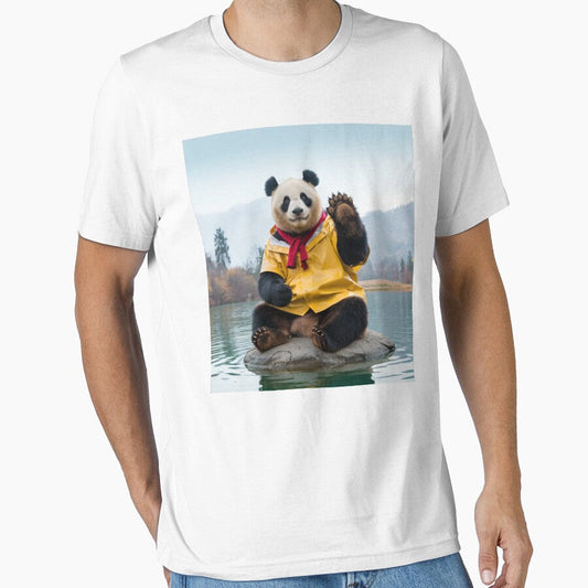 Waving Boy Scout Panda In Nature. by ShirtLife1