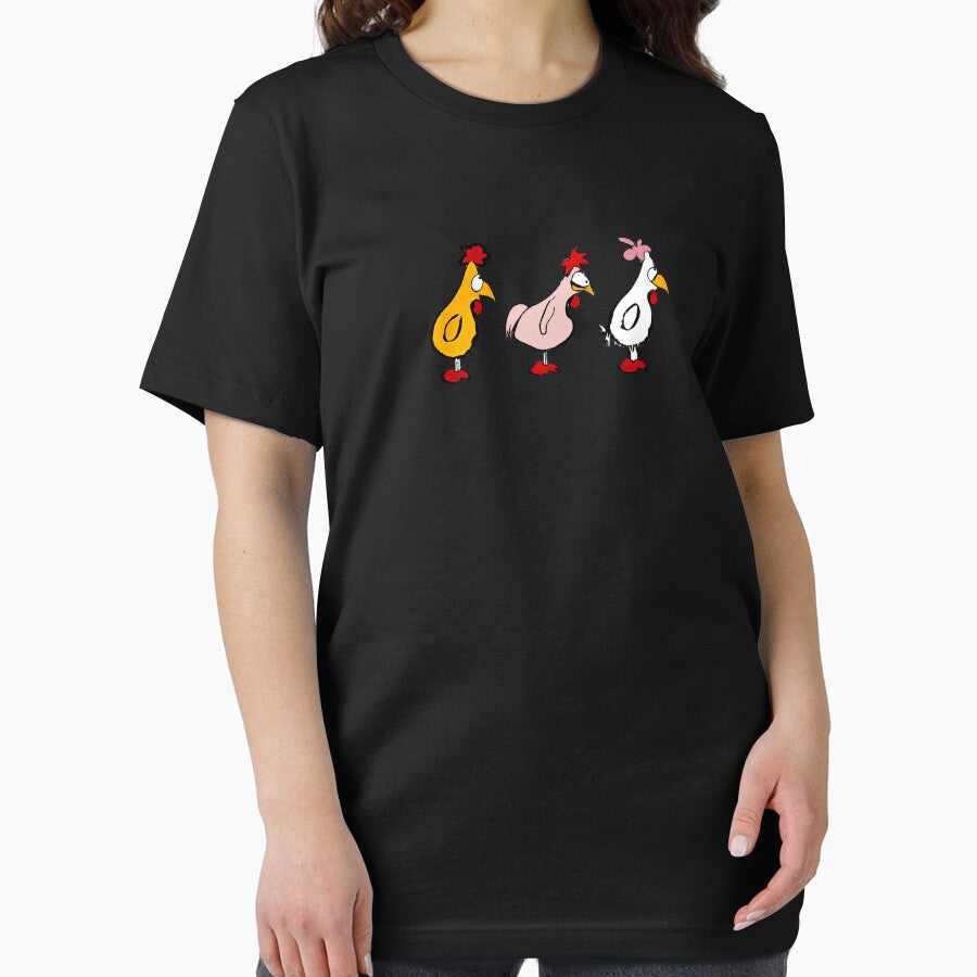 three funny chickens in comic style by Monkonthehill