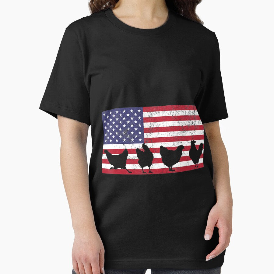 American Flag Chicken Lover USA 4th Of July Animal Lover by MarcelaSoto