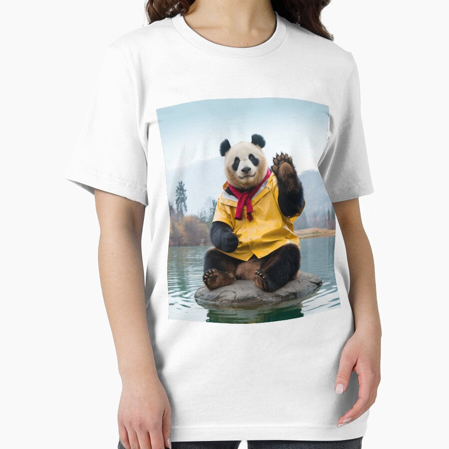 Waving Boy Scout Panda In Nature. by ShirtLife1