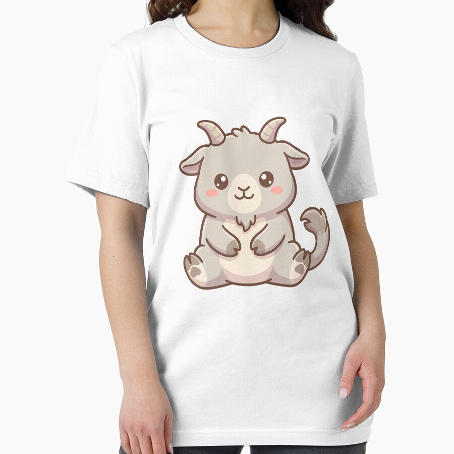 Cute Chibi Sitting Grey Goat by aacroquet