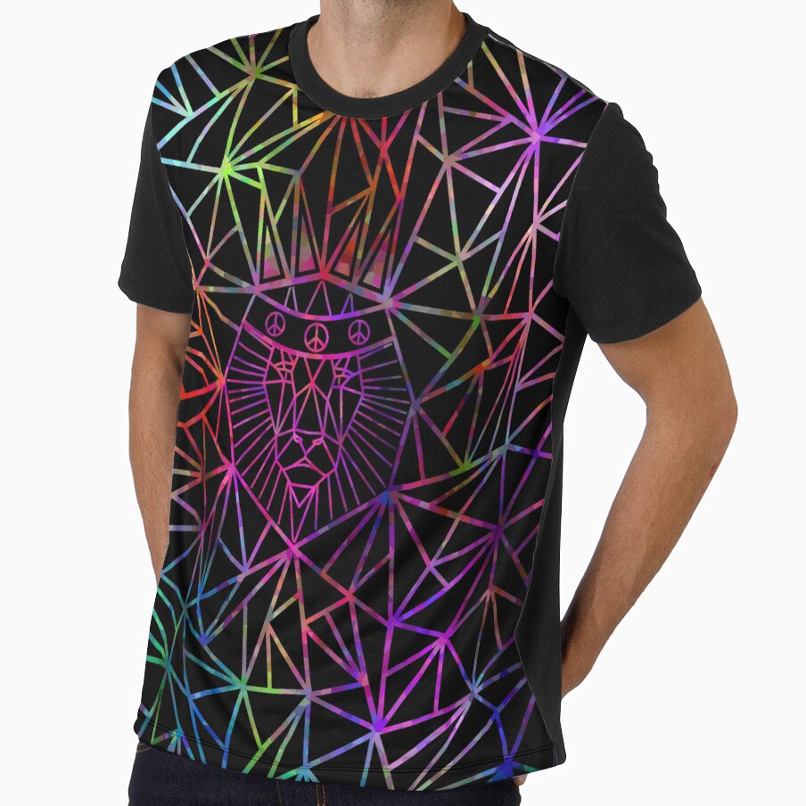 Colorful Lion Face - Geometric Lion by Sartoris Art