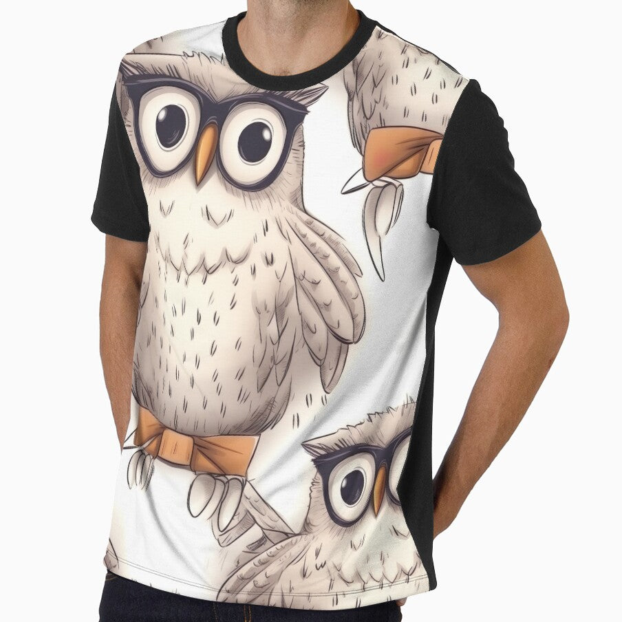 Wide-eyed Owl wearing glasses pattern by ZolwPodroznik