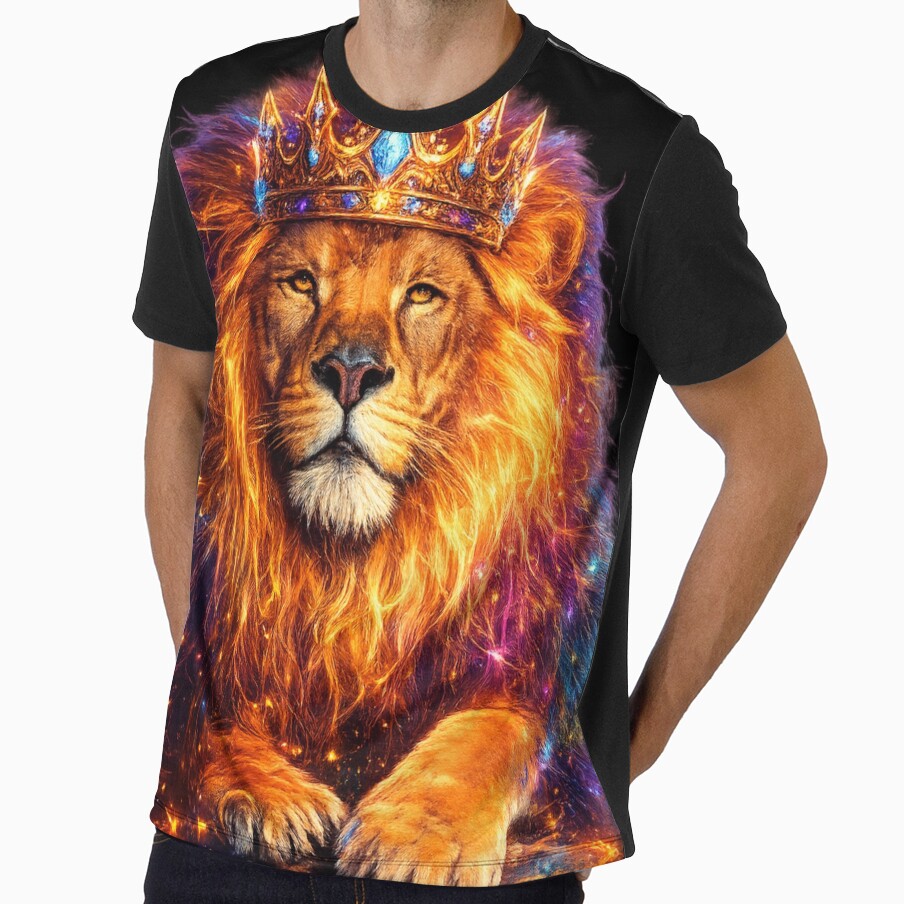 Neon King Lion Illustration by Nikshax
