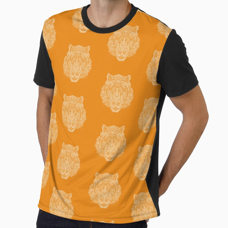 Orange Tiger White Design Pattern - Complicated Coloring - Complicated Animals by complicolor