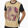 Decorative Thai Elephant Illustration with Floral Mandala Pattern , Exotic Asian Art Design by VividWeave Patterns