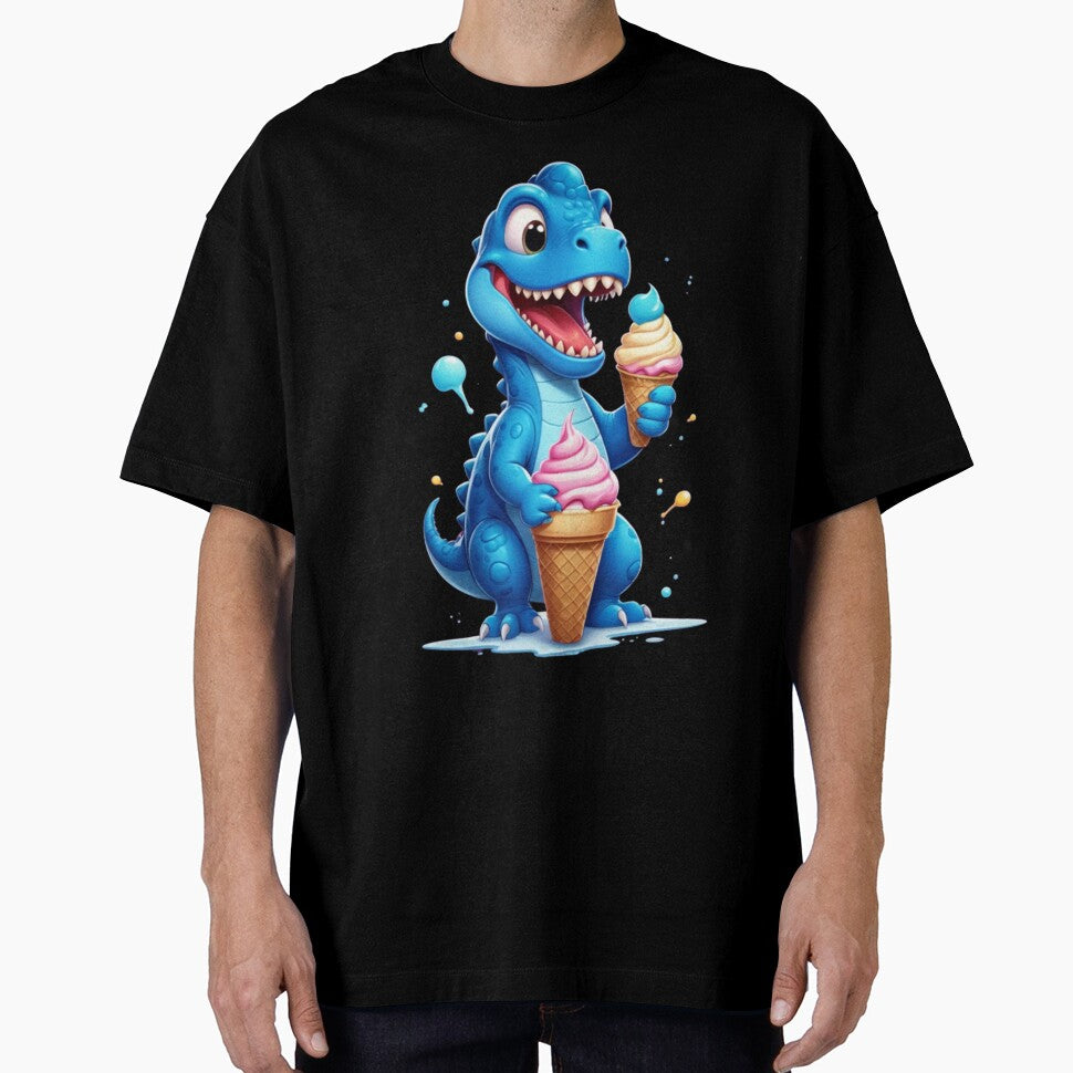 blue dinosaur eating ice cream by KIDS-PRINTS