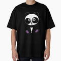 Unique Freckled Panda Design with Purple Toe Beans – Cute Black and White Print by PaintThatSheep Art Shop