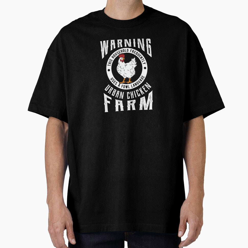WARNING! Urban Chicken Farm Farmer Birthday Gift by haselshirt