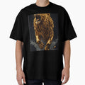 Golden Fierce Lion – Majestic Metallic Warrior Art by Muskandesigns
