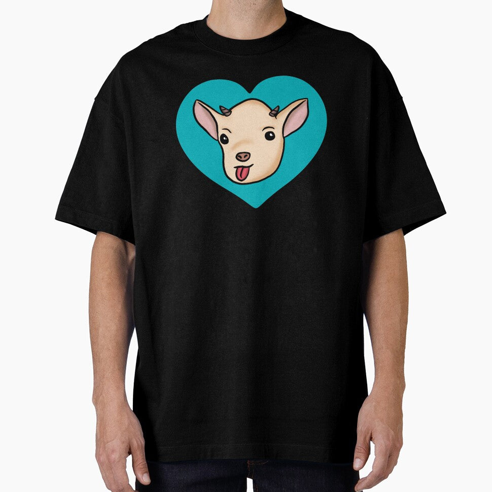 Funny Goat Blue Heart by Mochi-Merch
