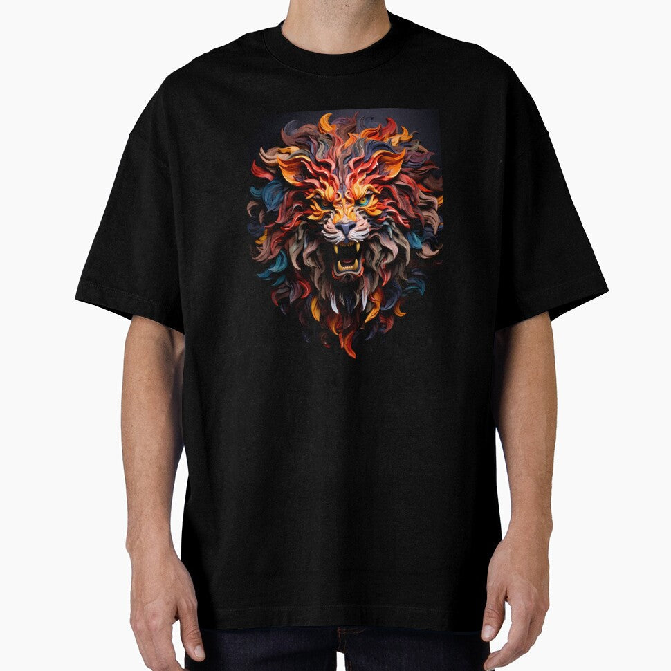 Multicolored Style Lion Themed Art Print by mondmakes