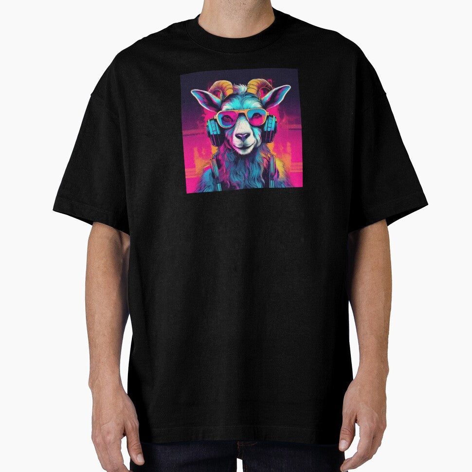 Goat in Headphones and Shades Synthwave by Boxing Kangaroo Retail Company