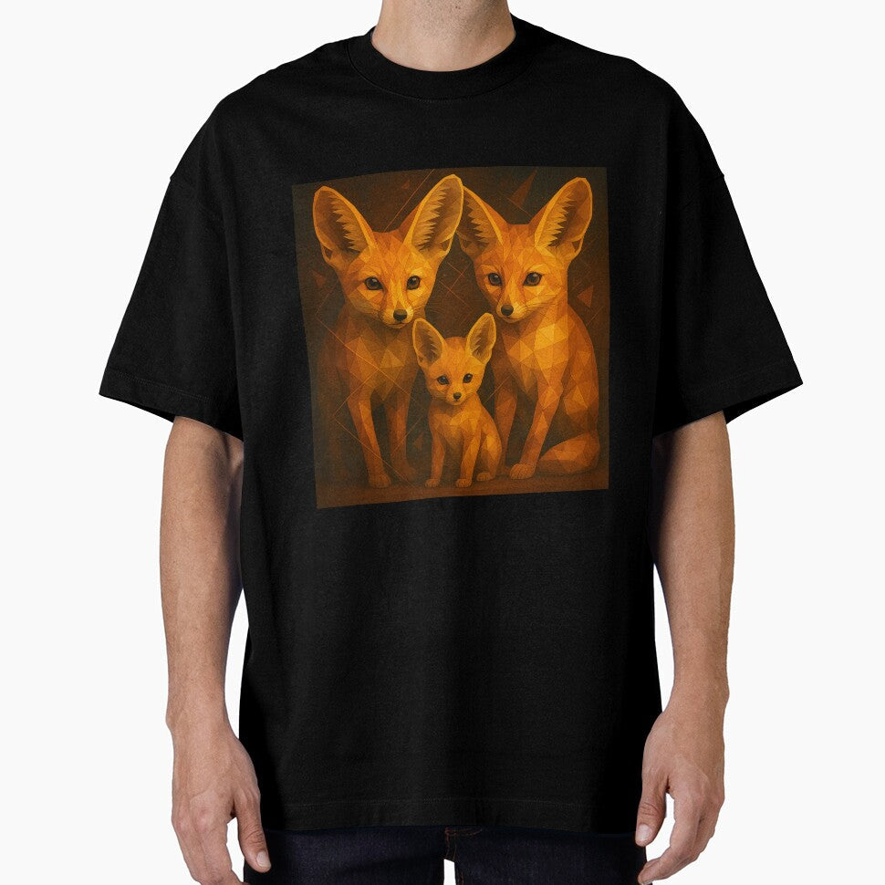 GeoWild Fennec Fox Family – Geometric Desert Wildlife Art by GeoWild Designs