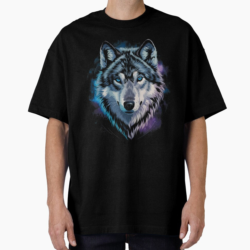 Mystical Cosmic Wolf – Fantasy Galaxy Wolf in Outer Space by Nicole Creates