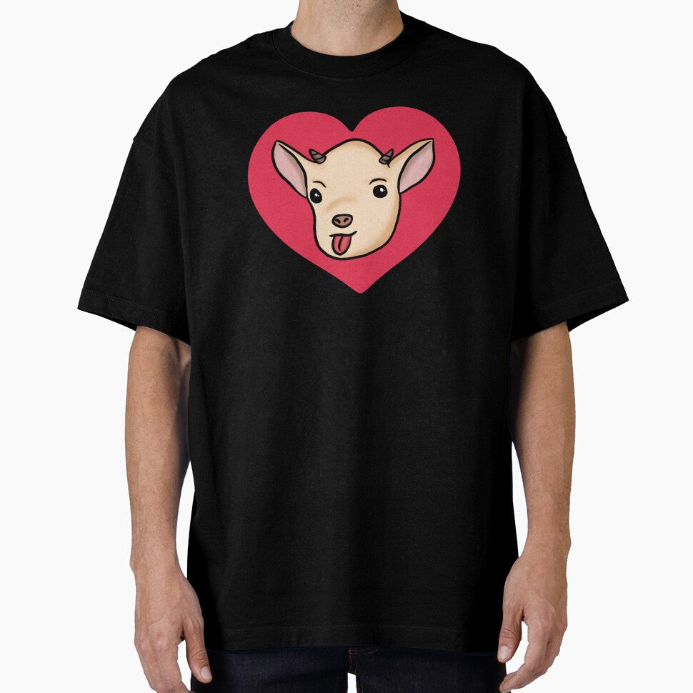 Funny Goat Red Heart by Mochi-Merch