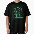 Elephant Portrait. monochrome face portrait, emerald green by ElephantVibes