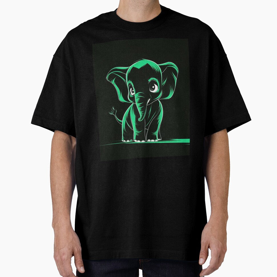 Elephant Portrait. monochrome face portrait, emerald green by ElephantVibes