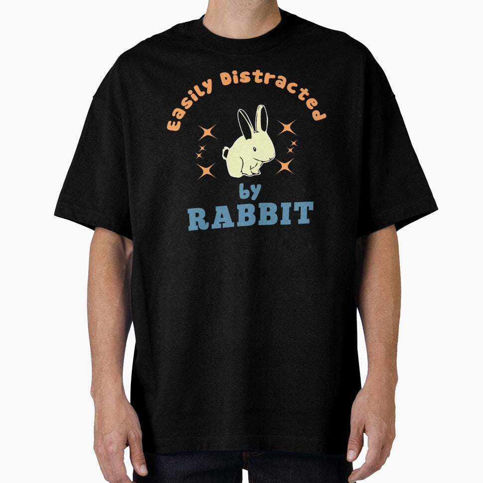 Easily Distracted By Rabbit - Funny Cute Rabbit Graphics and Text Gift by leo121687