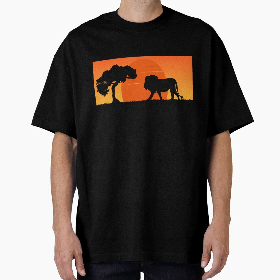Lion Sunset Cute Vinatge Sunset With Trees Design For Lion Lovers by Thecitiesstore