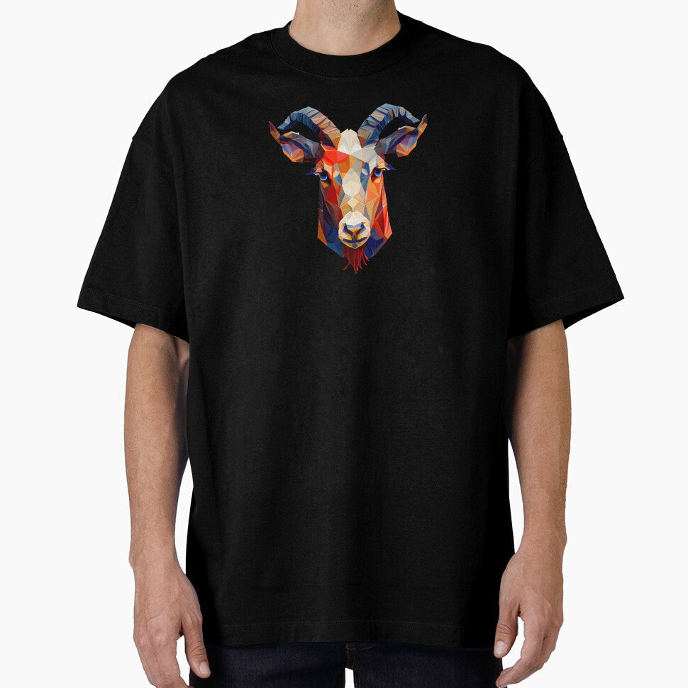Abstract Goat Art: A Colorful Twist on Wildlife Imagery by FiveIntentions