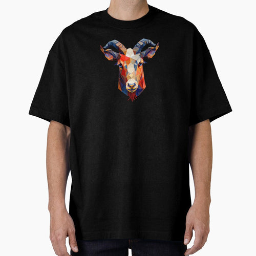 Abstract Goat Art: A Colorful Twist on Wildlife Imagery by FiveIntentions