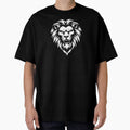 Fierce Lion Head Logo | Bold Black & White Lion Mascot Design by SandpiperDesign