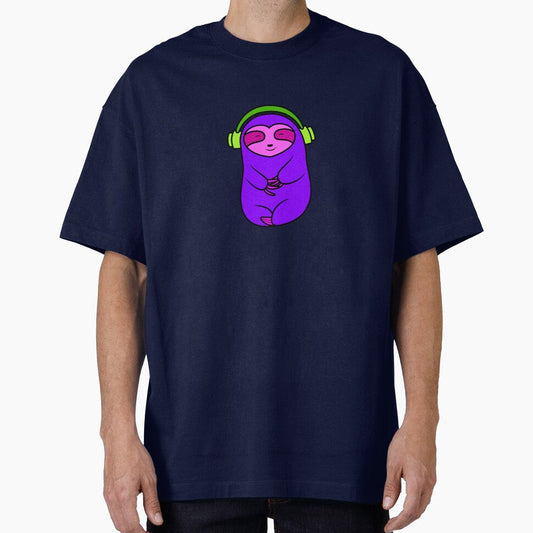 Happy Purple Sloth Listening to Music by SubtleSplit
