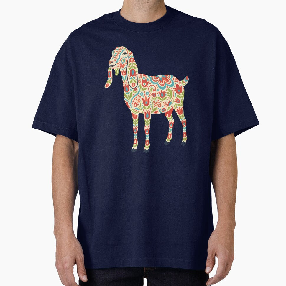 Anglo-Nubian Goat – Scandinavian Folk Art by heidiannemorris © by FOLK ART FUSION by heidiannemorris
