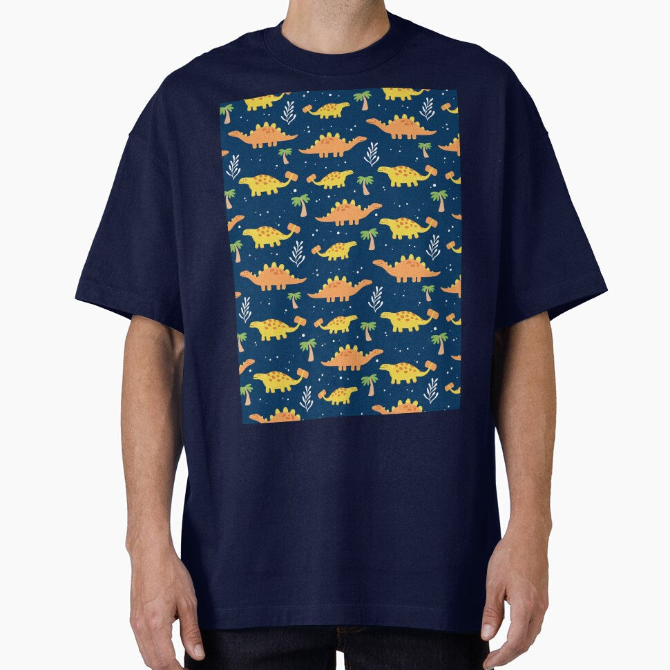 Cute Navy and Orange Dinosaur Pattern by cgroenewald