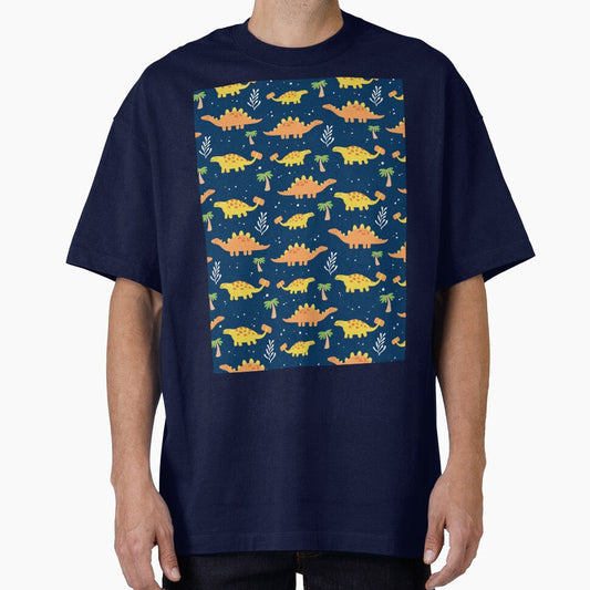 Cute Navy and Orange Dinosaur Pattern by cgroenewald