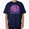 Сool Retro DJ T Rex with sunglasses Synthwave Sunset by crazygoose30