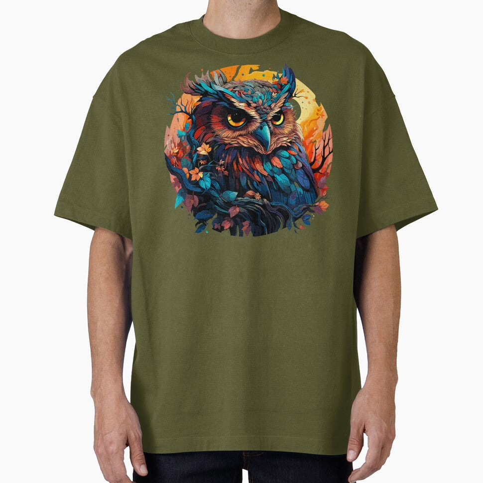 Vibrant Colorful Owl Graphic by kraftygiraffe