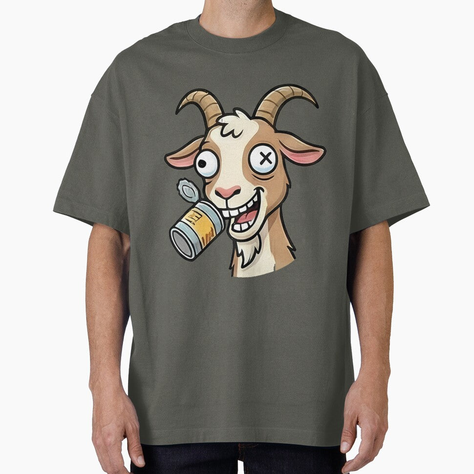 Funny Cartoon Goat Drinking Beer by k3rstman1
