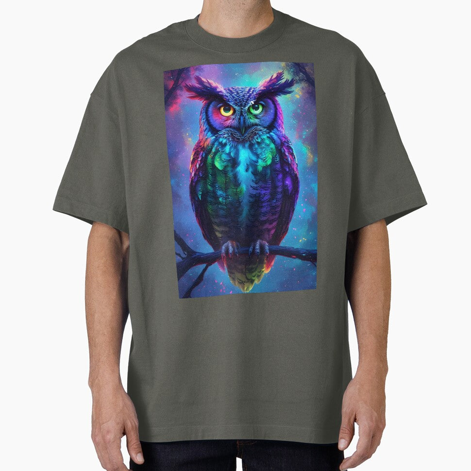 Aurora Owl – Luminous Forest Guardian Art by Neer arts