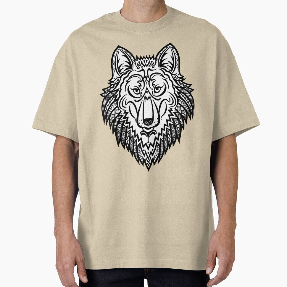 Tribal Wolf Line Art by Verprints